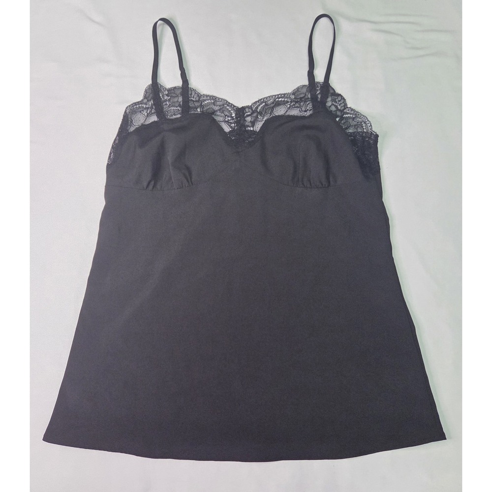Rodarte Womens Small Black Lace Trim Babydoll Cami Top Vamp Siren y2k Whimsigoth